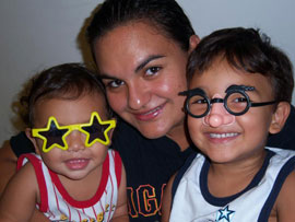 Carla Rodas and children